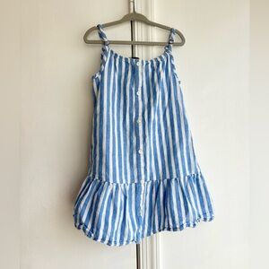Vineyard Vines Girls Striped Cotton-Linen Dress size XS 5-6
